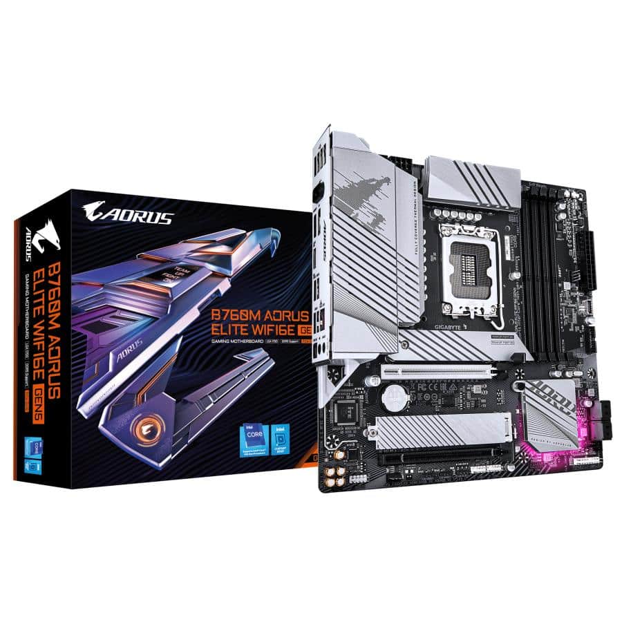 GIGABYTE B760M AORUS ELITE WIFI6E GEN5 Intel B760 LGA 1700 micro ATX - Afbeelding 2
