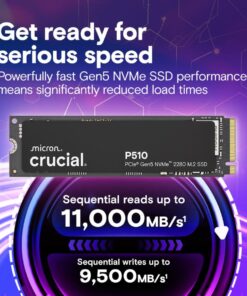 Crucial CT2000P510SSD8 P510 SSD, 2TB, M.2, PCIe Gen5,NVMe, 10000/8700 MB/s, 1.5M IOPS - Afbeelding 2