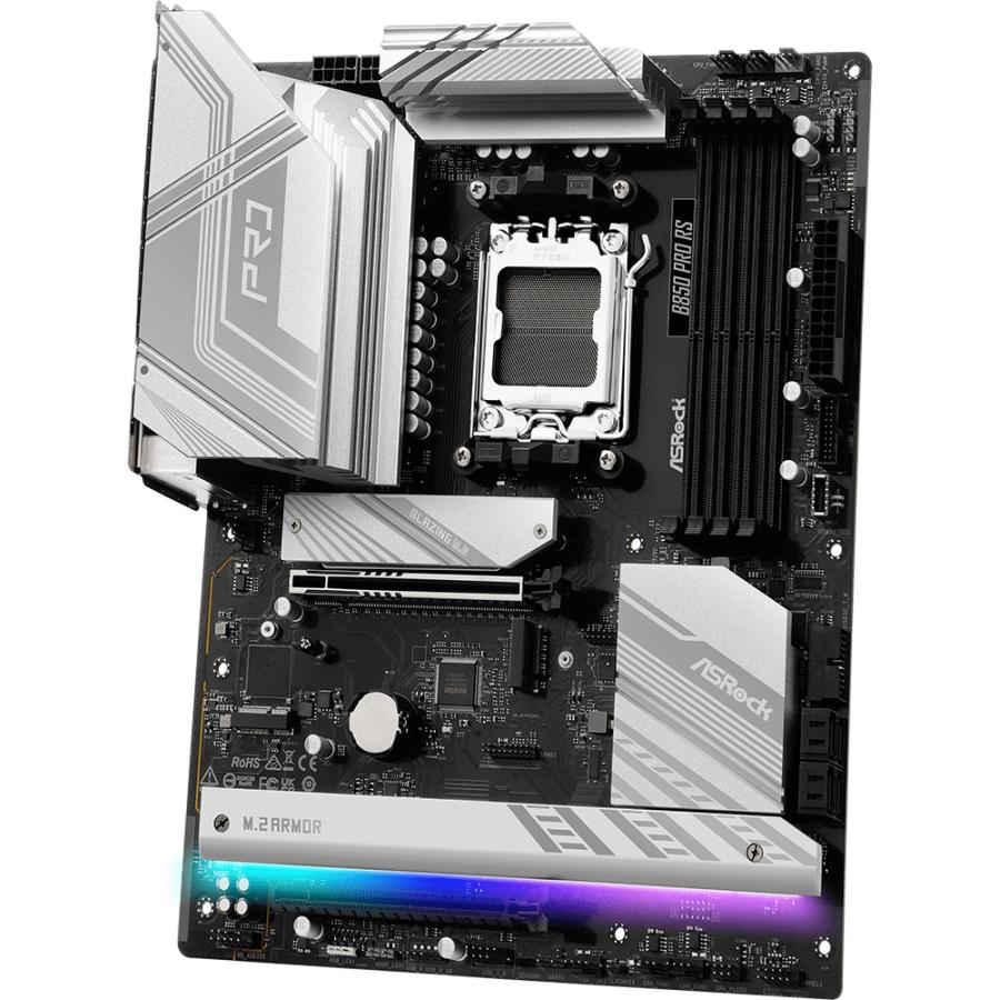 Asrock 90-MXBQK0-A0UAYZ B850 Pro RS, ATX, AMD AM5, B850, DDR5, 4x DIMM DDR5, PCIe 5.0 - Afbeelding 4