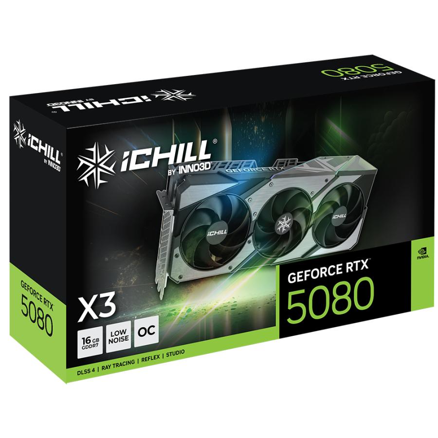 INNO3D C50803-16D7X-176069R GeForce RTX 5080 iChill X3 V2, 16GB GDDR7, 256-bit, 2670, 30Gbps - Afbeelding 3