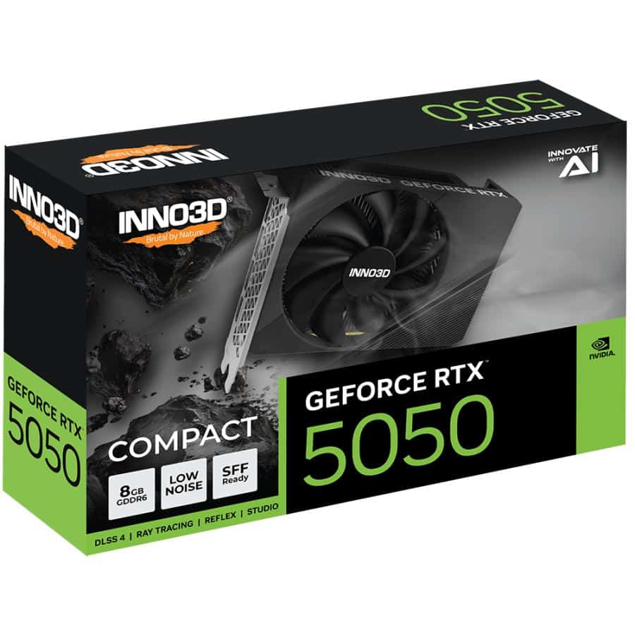 INNO3D N50501-08D6-174080N GeForce RTX 5050 Compact, 8GB GDDR7, 128-bit, 2572, 20Gbps - Afbeelding 3