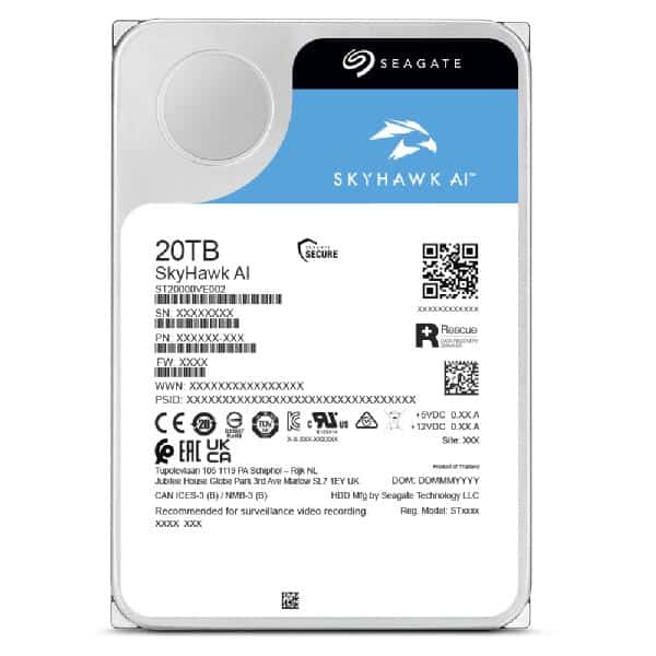 Seagate SkyHawk AI 20 TB interne harde schijf 7200 RPM 256 MB 3.5" SATA III - Afbeelding 2