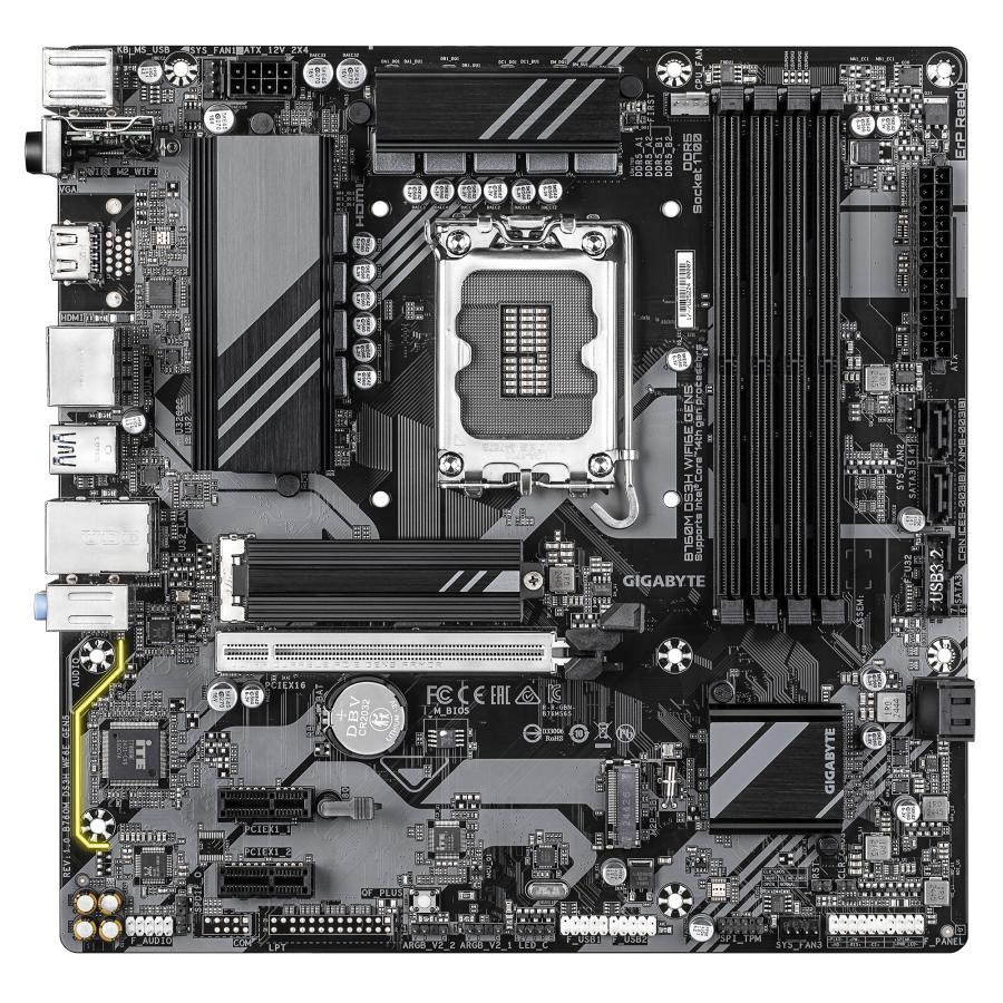 GIGABYTE B760M DS3H WIFI6E GEN5 Intel B760 Express LGA 1700 micro ATX - Afbeelding 2