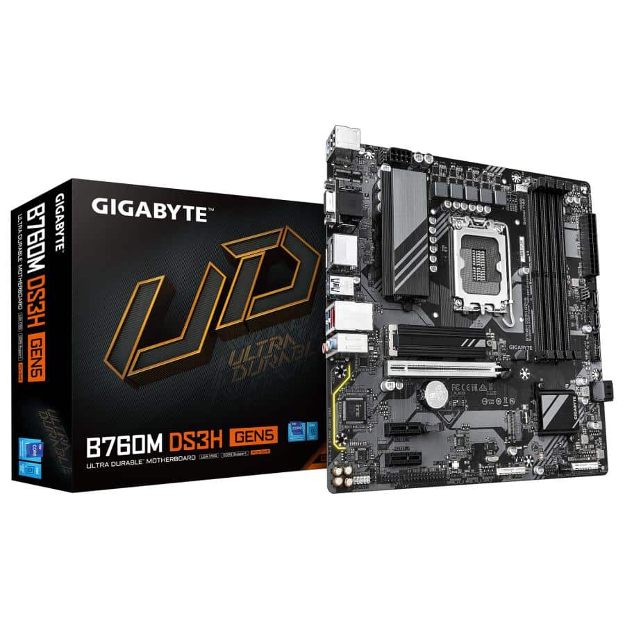 GIGABYTE B760M DS3H GEN5 moederbord Intel B760 Express LGA 1700 micro ATX - Afbeelding 2