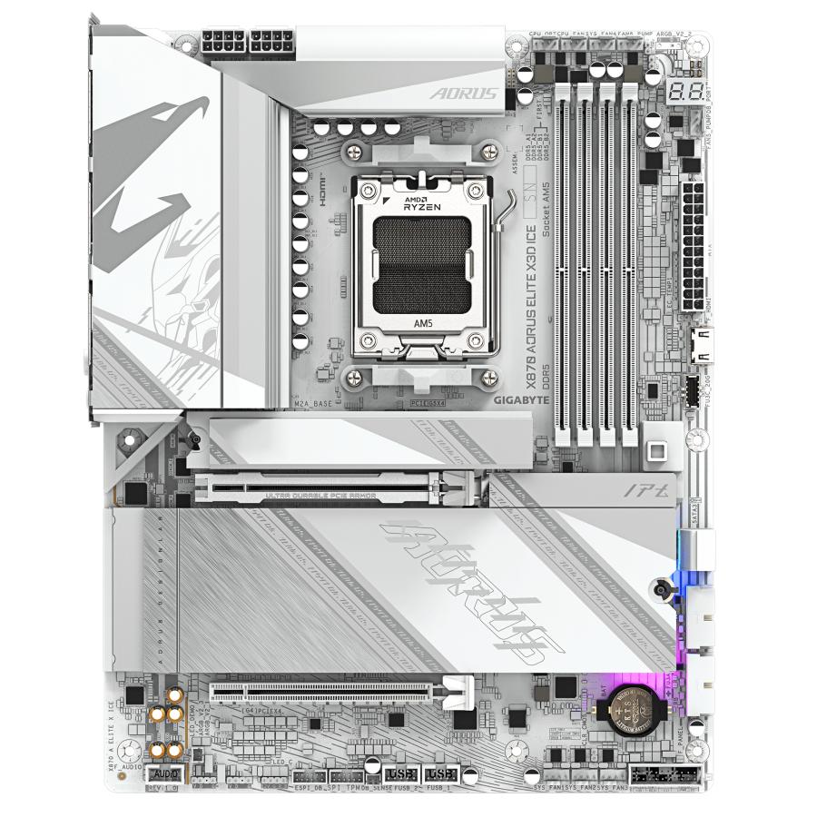 GIGABYTE X870 AORUS ELITE X3D ICE AMD X870 Socket AM5 ATX - Afbeelding 3