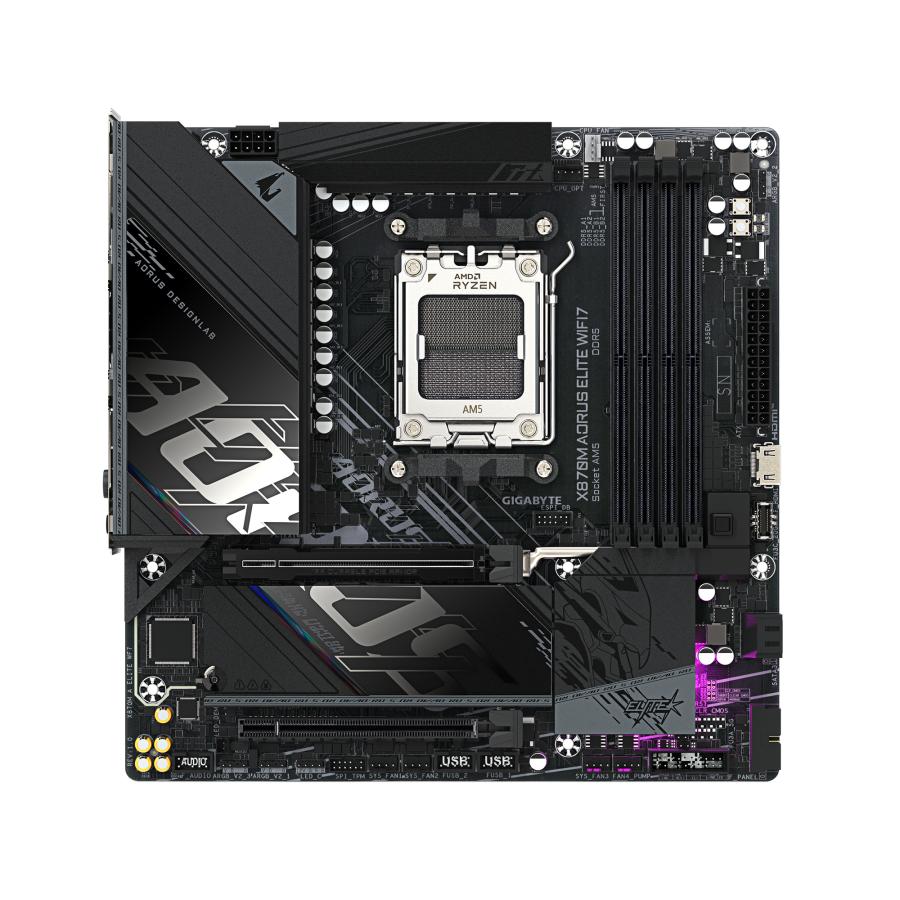 GIGABYTE X870M AORUS ELITE WIFI7 AMD X870 Socket AM5 micro ATX - Afbeelding 2