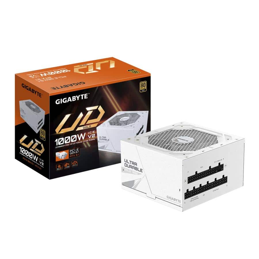 GIGABYTE UD1000GM PG5 V2 ICE power supply unit 1000 W 20+4 pin ATX ATX Wit - Afbeelding 2