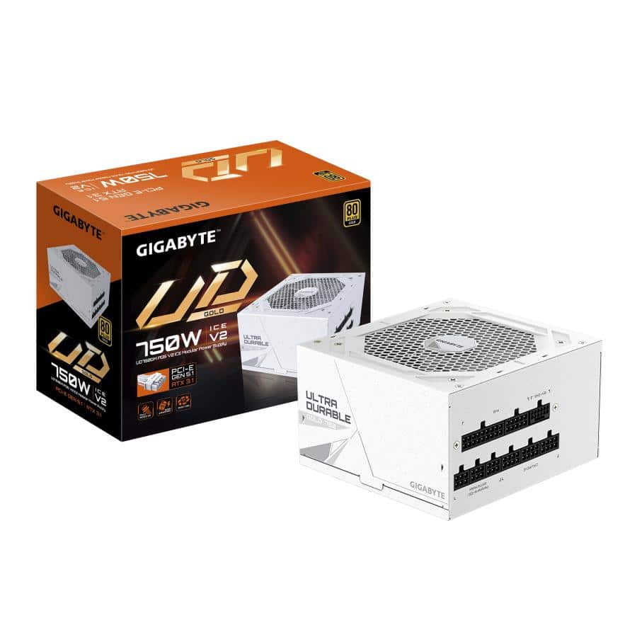 GIGABYTE UD750GM PG5 V2 ICE power supply unit 750 W 20+4 pin ATX ATX Wit - Afbeelding 2
