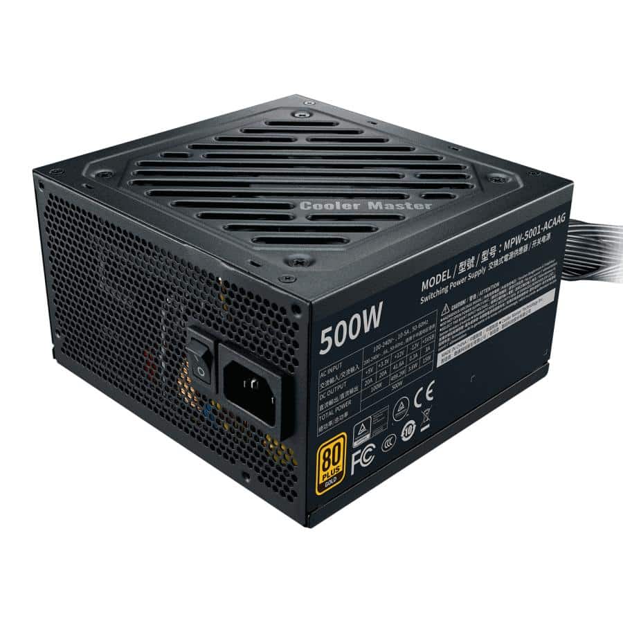 Cooler Master MPW-5001-ACAAG-NL GOLD bulk, ATX, 500W, 80 PLUS GOLD, 120mm, HDB, Black - Afbeelding 2