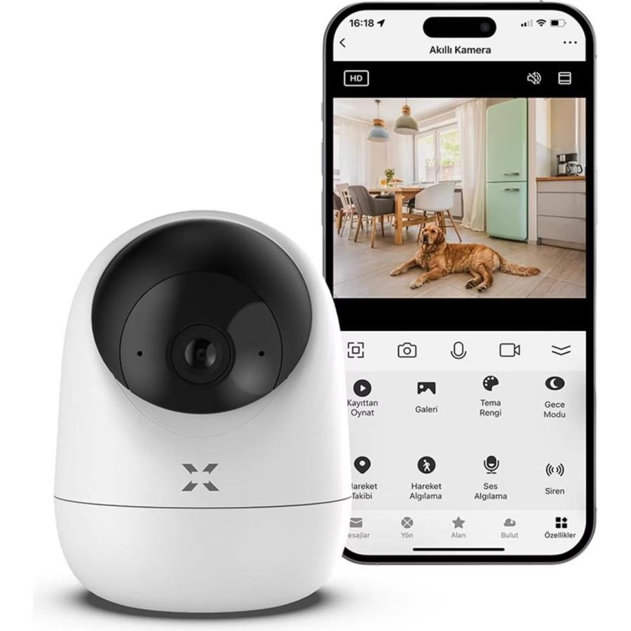 XENON SMART X7207 2-PACK Smart indoor PT camera, Wi-Fi, 1080p, MicroSD, White - Afbeelding 2