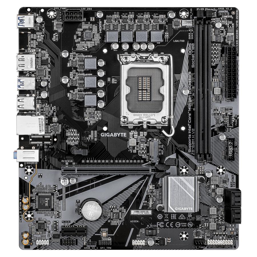 GIGABYTE B760M H V2 moederbord Intel B760 Express LGA 1700 micro ATX - Afbeelding 2