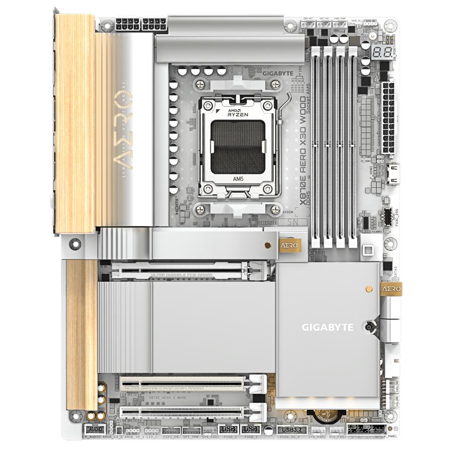GIGABYTE X870E AERO X3D WOOD AMD X870E Socket AM5 ATX - Afbeelding 2