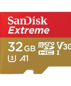 Sandisk SDSQXAF-032G-GN6MA Extreme MicroSDHC w/ adapter, 32GB, V30, A1, C10, UHS-I, U3, 100MB/s