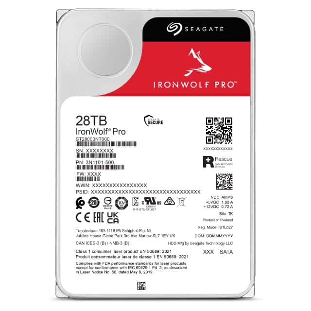 Seagate IronWolf Pro ST28000NT000 interne harde schijf 28 TB 7200 RPM 512 MB 3.5" SATA III - Afbeelding 4