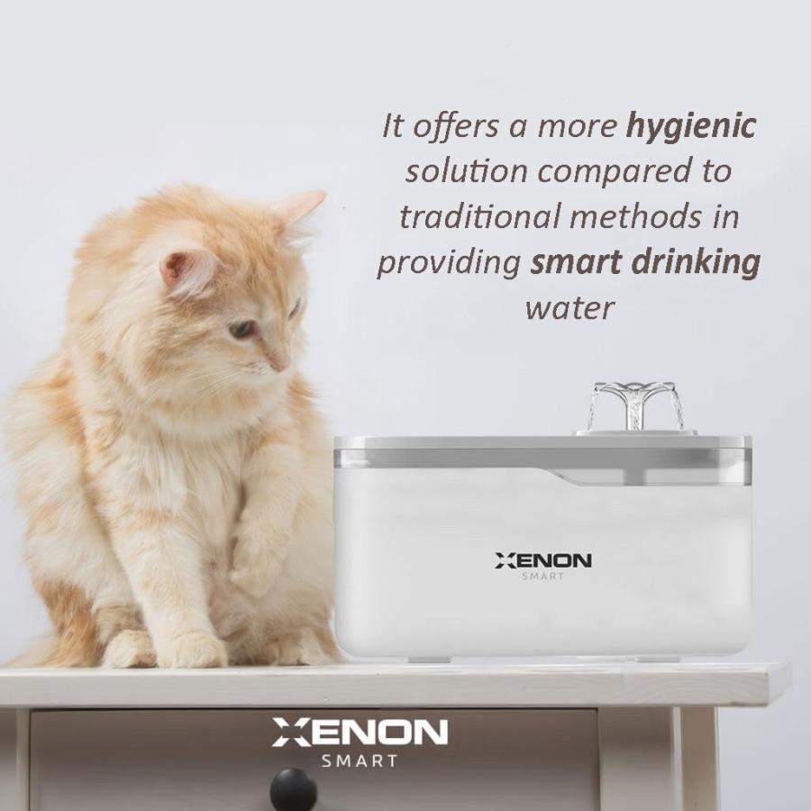 XENON SMART X8650_M1 Smart Cat Water Fountain - White, Wi-Fi 2.4GHz + BLE, < 35 dB, 5v adapter - Afbeelding 4