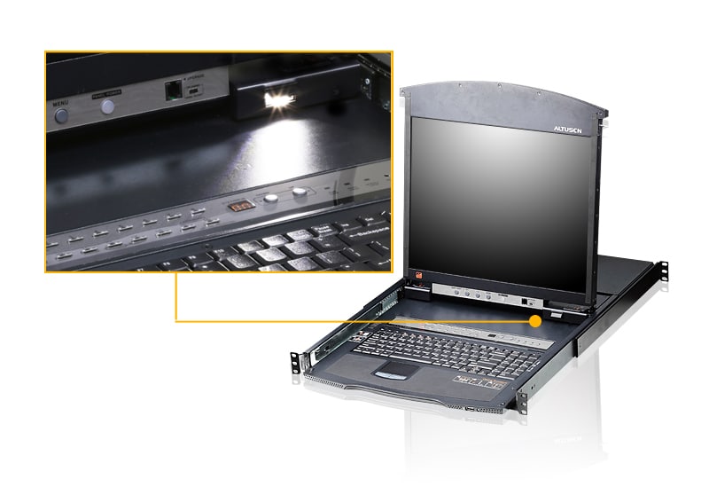 ATEN KL1516AN rack console 48,3 cm (19") 1280 x 1024 Pixels Metaal Zwart 1U - Afbeelding 2
