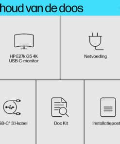 HP E-Series E27k G5 4K USB C-monitor - Afbeelding 5