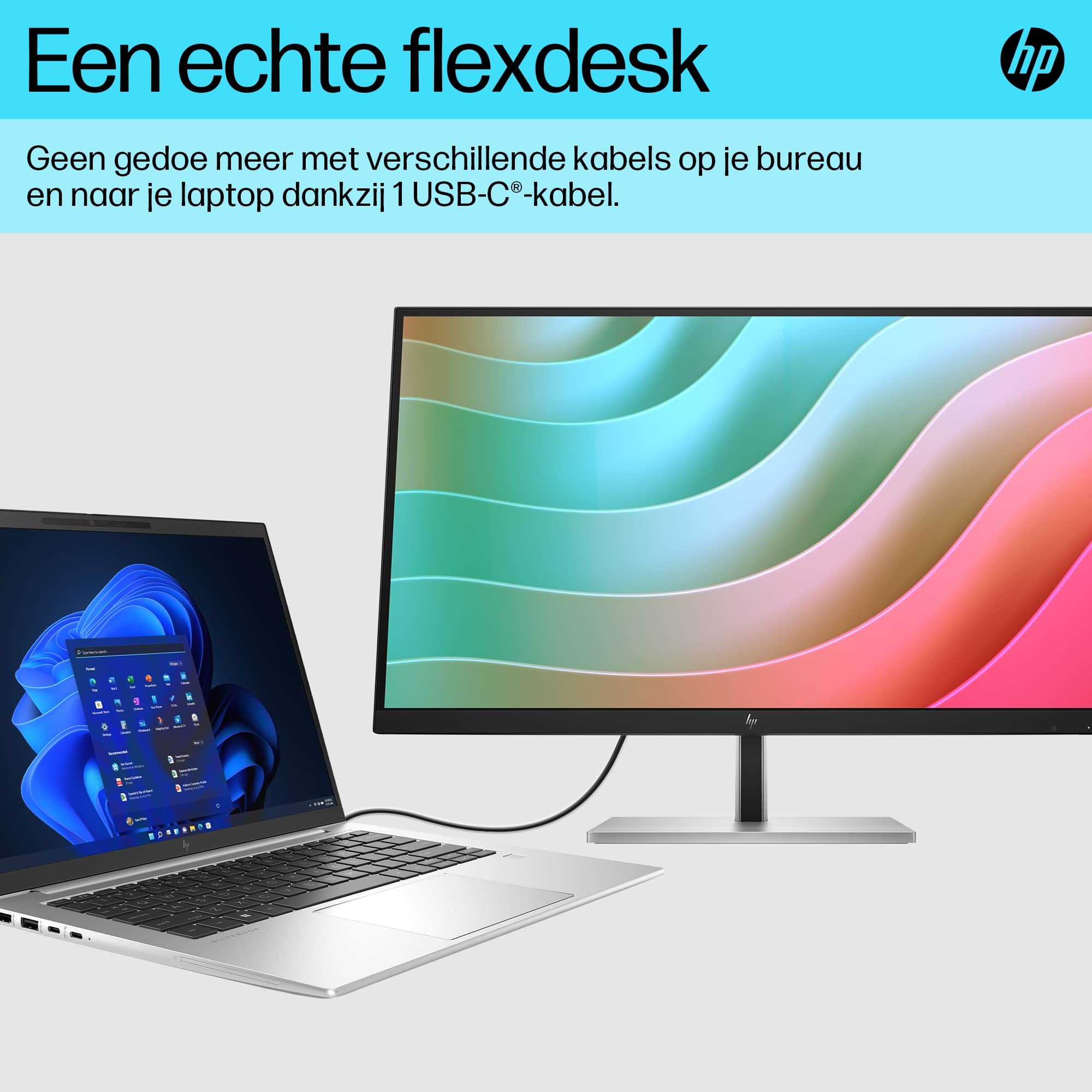 HP E-Series E27k G5 4K USB C-monitor - Afbeelding 6