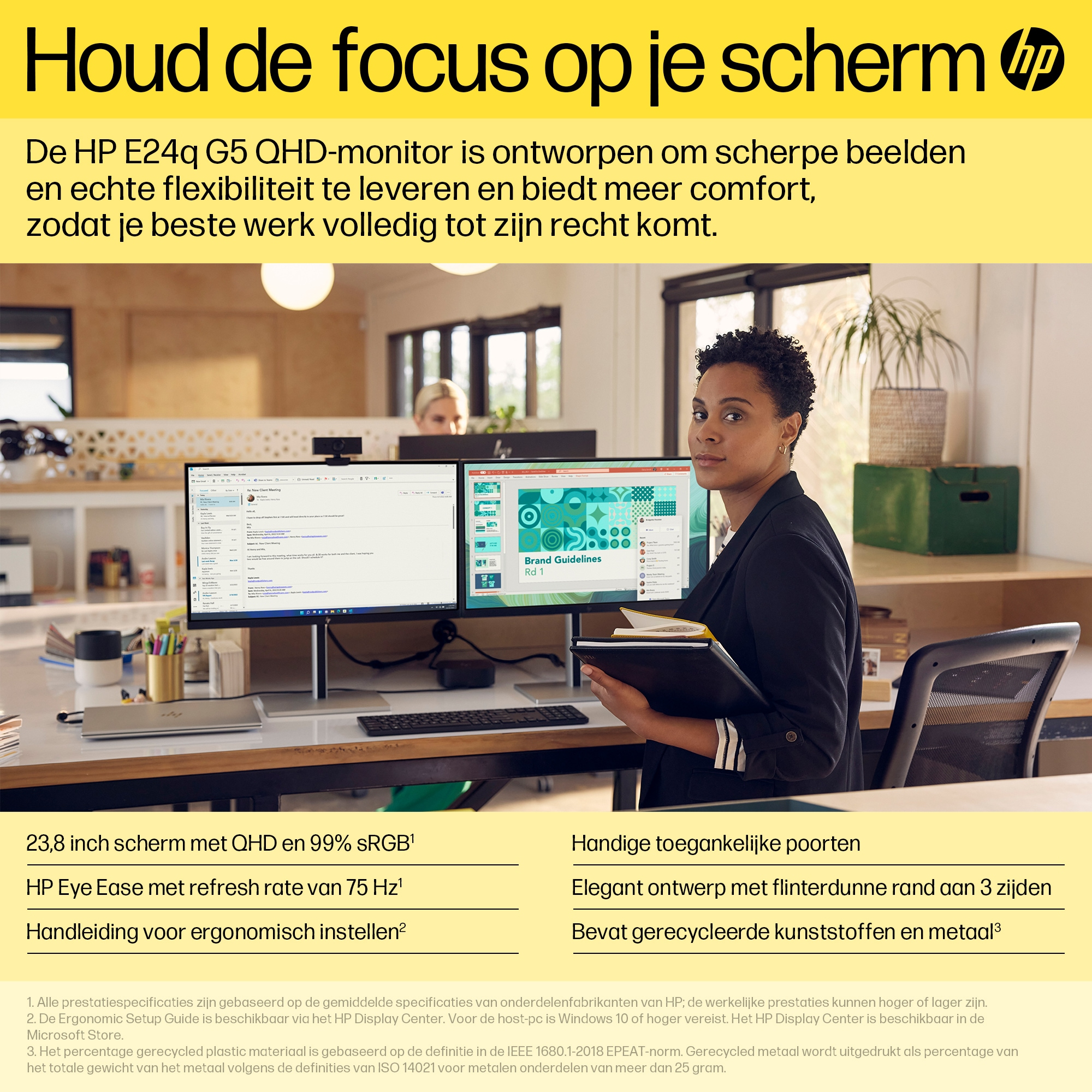 HP E24q G5 QHD-monitor - Afbeelding 3