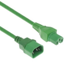 ACT Netsnoer C14 - C15 groen 2 m