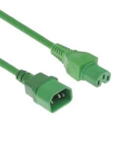 ACT Netsnoer C14 - C15 groen 2 m