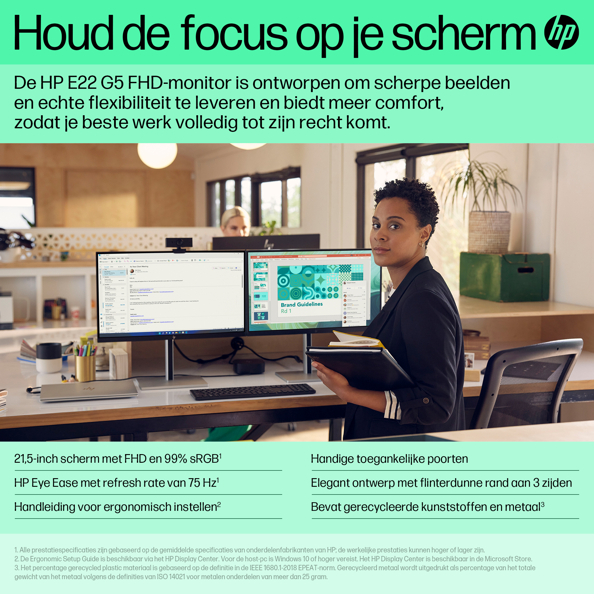 HP E-Series E22 G5 FHD-monitor - Afbeelding 7