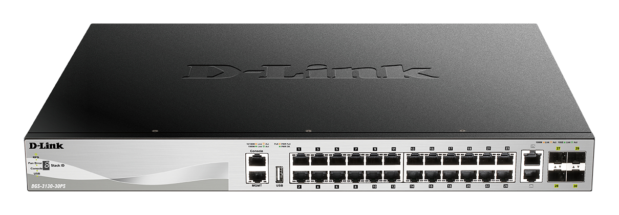 D-Link DGS-3130-30PS/E netwerk-switch Managed L3 Gigabit Ethernet (10/100/1000) Power over Ethernet (PoE) Grijs - Afbeelding 4