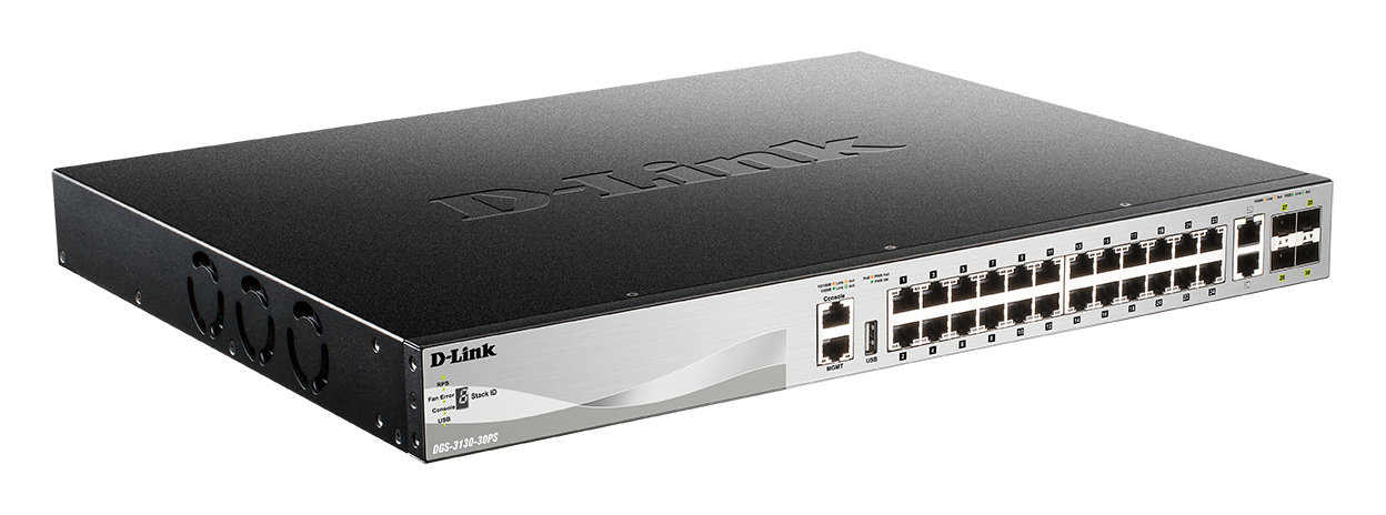 D-Link DGS-3130-30PS/E netwerk-switch Managed L3 Gigabit Ethernet (10/100/1000) Power over Ethernet (PoE) Grijs - Afbeelding 2