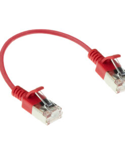 ACT Rode 0,15 meter LSZH U/FTP CAT6A datacenter slimline patchkabel snagless met RJ45 connectoren
