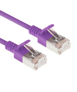 ACT Paarse 0,5 meter LSZH U/FTP CAT6A datacenter slimline patchkabel snagless met RJ45 connectoren
