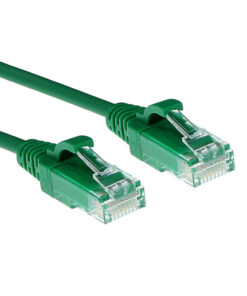 ACT Groene 0,15 meter LSZH U/UTP CAT6 datacenter slimline patchkabel snagless met RJ45 connectoren