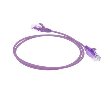 ACT Paarse 1 meter LSZH U/UTP CAT6 datacenter slimline patchkabel snagless met RJ45 connectoren - Afbeelding 2