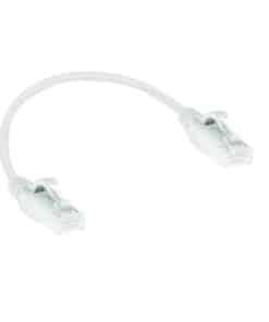 ACT Witte 0,25 meter LSZH U/UTP CAT6 datacenter slimline patchkabel snagless met RJ45 connectoren