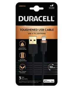 Duracell USB8012A Lightning-kabel Zwart