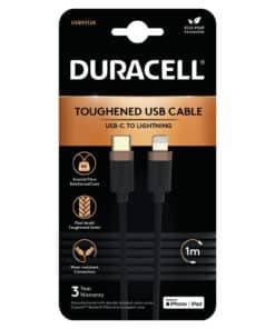 Duracell USB9012A Lightning-kabel 1 m Zwart