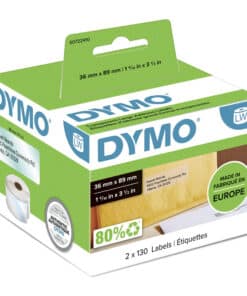 DYMO originele grote LabelWriter adreslabels | 36 mm x 89 mm | 12 rollen met elk 260 labels (1560 zelfklevende etiketten) | Geschikt voor de LabelWriter labelprinters | Gemaakt in Europa
