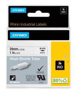 DYMO Rhino industriële Heat-Shrink Tube-labels | 24 mm x 1,5 m | zwarte afdruk op wit | voor Rhino labelprinters