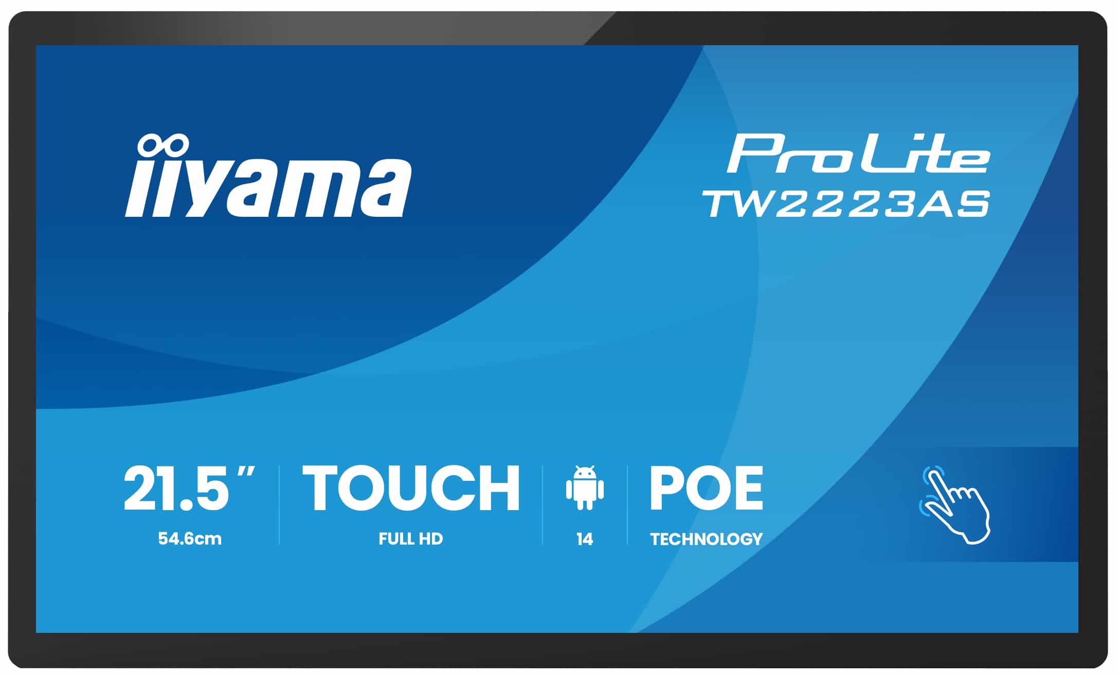 iiyama TW2223AS-B3P beeldkrant Interactief flatscreen 54,6 cm (21.5") Wifi 450 cd/m² Full HD Zwart Touchscreen Type processor Android 24/7 - Afbeelding 3
