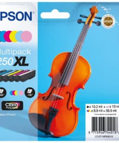 Epson 250XL Violin Claria Photo HD inktcartridge 6 stuk(s) Origineel Hoog (XL) rendement Zwart, Cyaan, Lichtyaan, Lichtmagenta, Magenta, Geel
