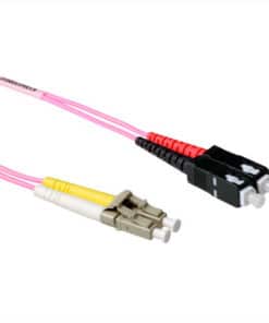 ACT 10 meter LSZH Multimode 50/125 OM4 glasvezel patchkabel duplex met LC en SC connectoren
