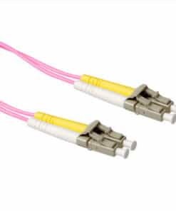 ACT 1 meter LSZH Multimode 50/125 OM4 glasvezel patchkabel duplex met LC connectoren