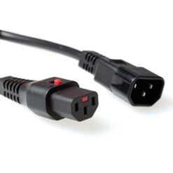 ACT Netsnoer C13 IEC Lock - C14 zwart 2 m, PC1021