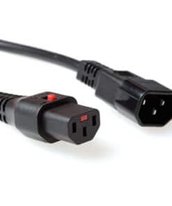 ACT Netsnoer C13 IEC Lock - C14 zwart 3 m, PC1022