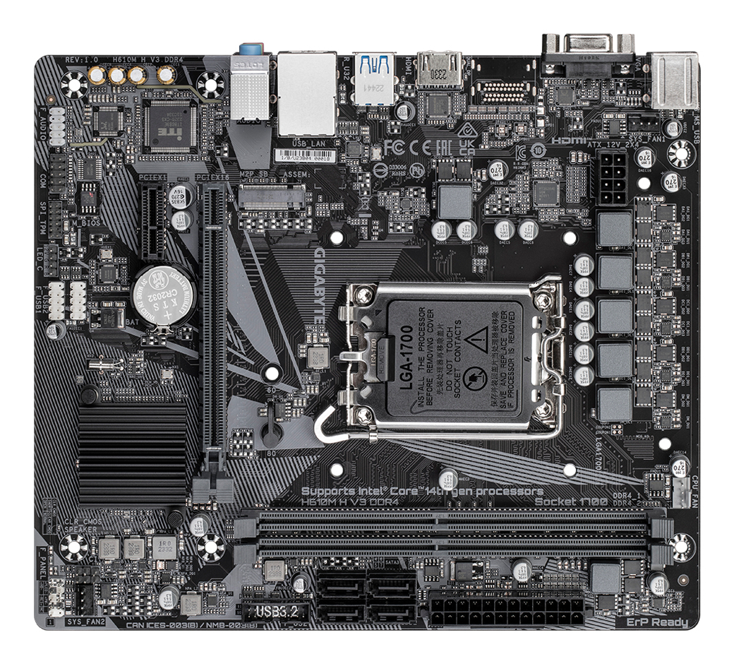 GIGABYTE H610M H V3 DDR4 moederbord Intel H610 Express LGA 1700 micro ATX - Afbeelding 4