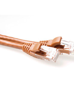 ACT Bruine 1 meter U/UTP CAT6A patchkabel snagless met RJ45 connectoren