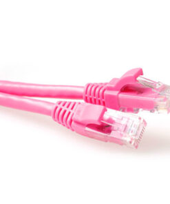 ACT Roze 1 meter U/UTP CAT6A patchkabel snagless met RJ45 connectoren