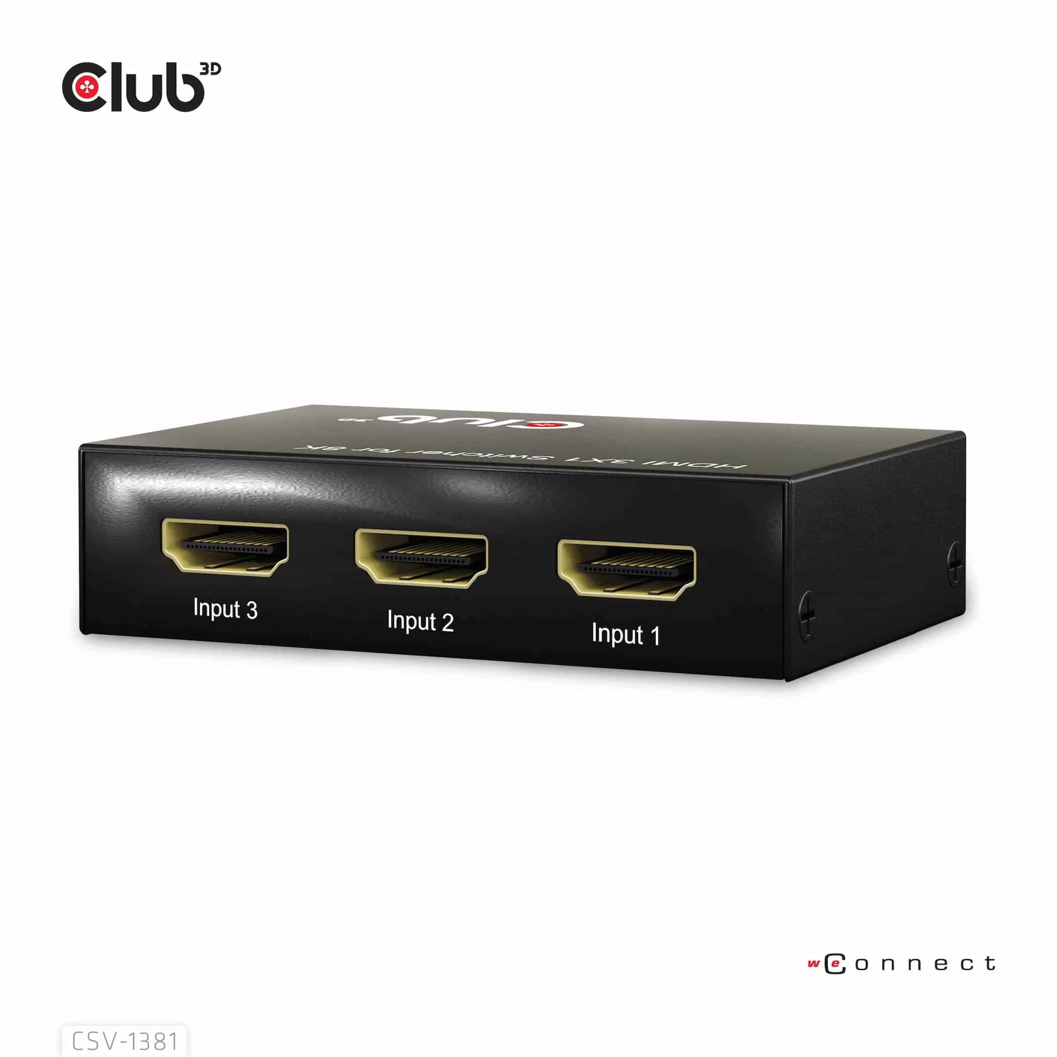 CLUB3D 3 to 1 HDMI 8K60Hz/4K120Hz Switch - Afbeelding 7