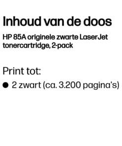 HP 85A originele zwarte LaserJet tonercartridge, 2-pack - Afbeelding 2