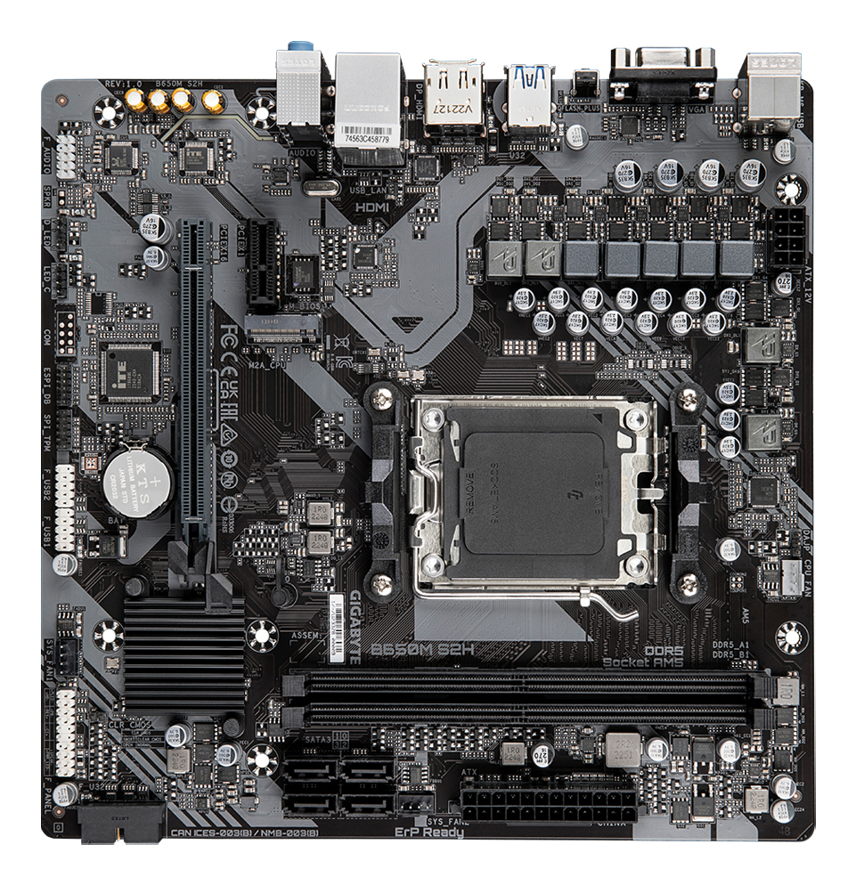 GIGABYTE B650M S2H moederbord AMD B650 Socket AM5 micro ATX - Afbeelding 4