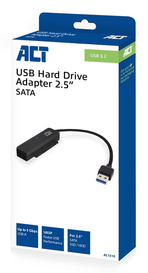 ACT USB adapterkabel naar 2,5" SATA HDD/SSD - Afbeelding 2